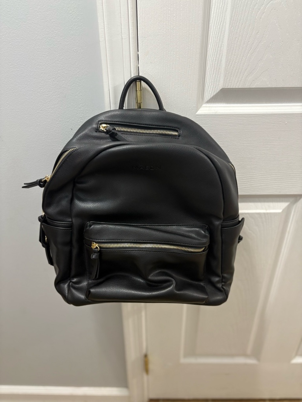 Maedn Black Vegan Leather Diaper Bag NWOT